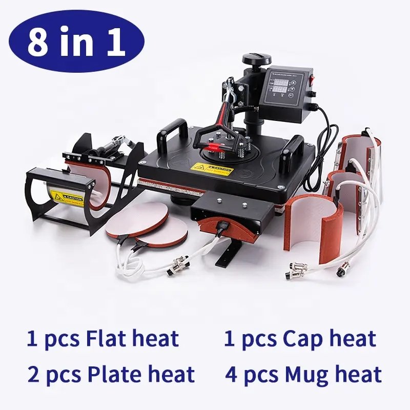 New Arrival 8 In1 29x38cm Flatbed Transfer Printing Machine Heat Press Machines