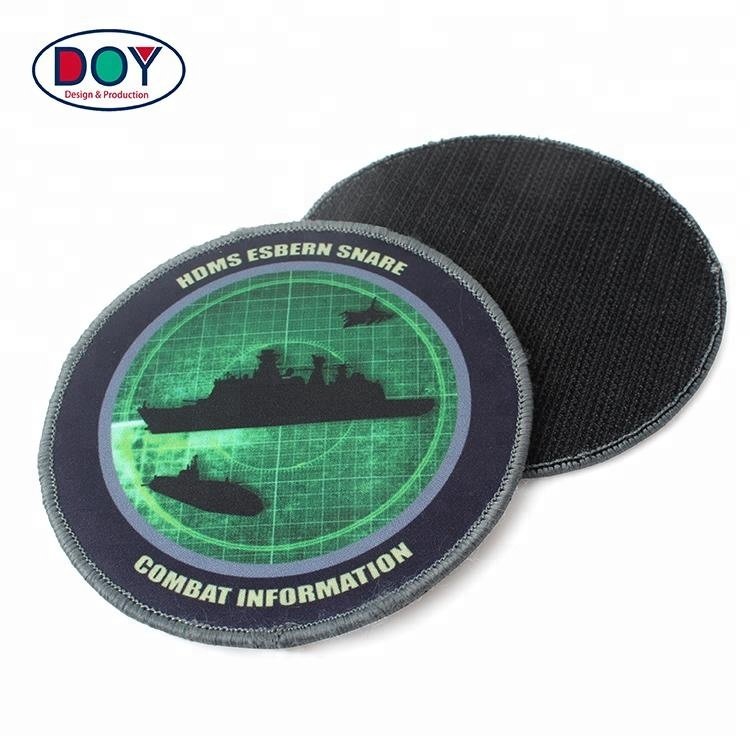 Custom Name Logo Uniform Heat Transfer Sublimation Printing on Patches with Adhesive Hook and Loop