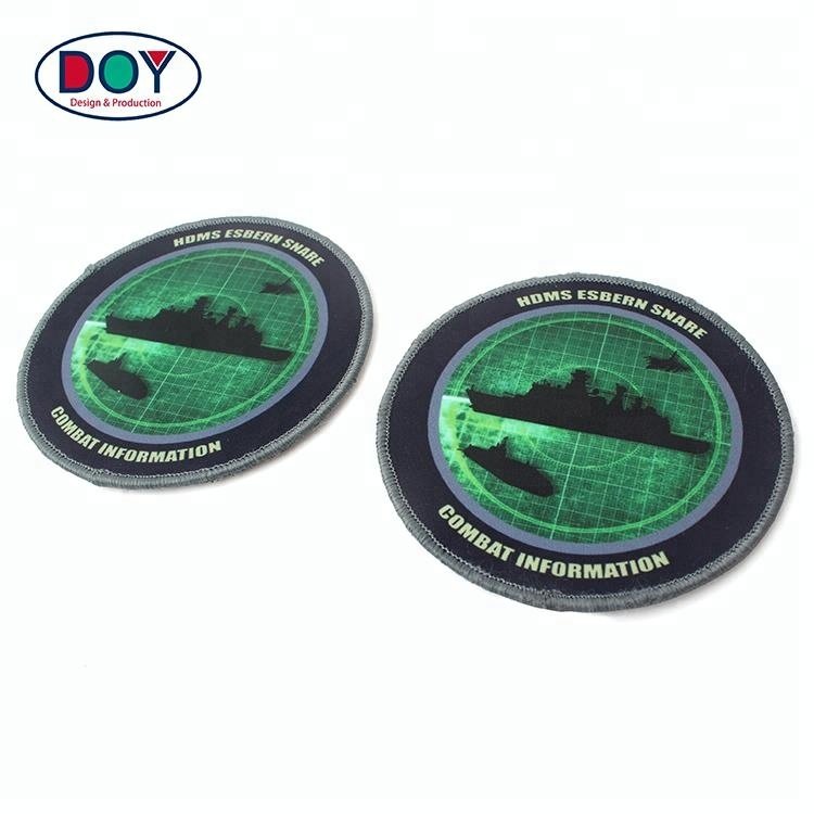 Custom Name Logo Uniform Heat Transfer Sublimation Printing on Patches with Adhesive Hook and Loop
