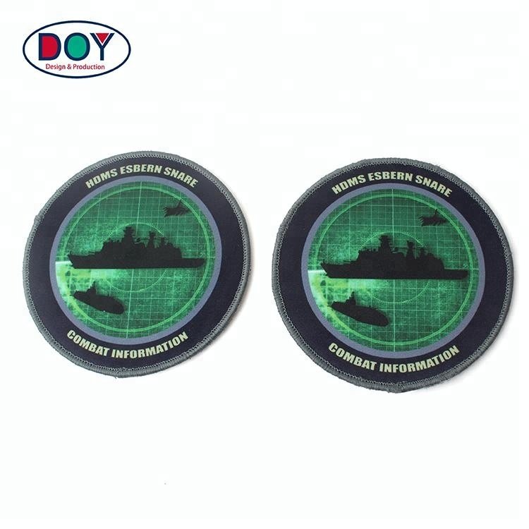Custom Name Logo Uniform Heat Transfer Sublimation Printing on Patches with Adhesive Hook and Loop