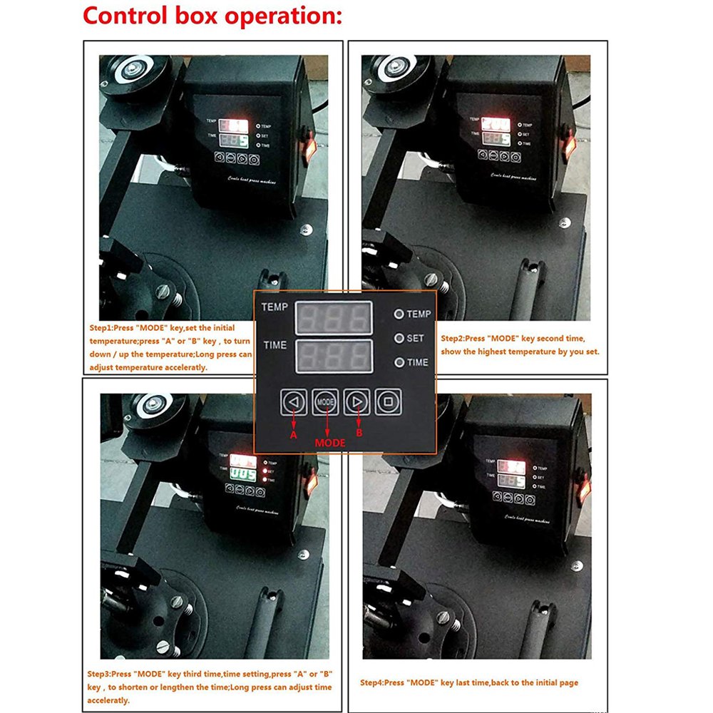 Combo Heat Press Printer Machine Thermal Transfer Printer for Hat/mug/plate/t-shirts Printing Machine Double Display 9 in 1