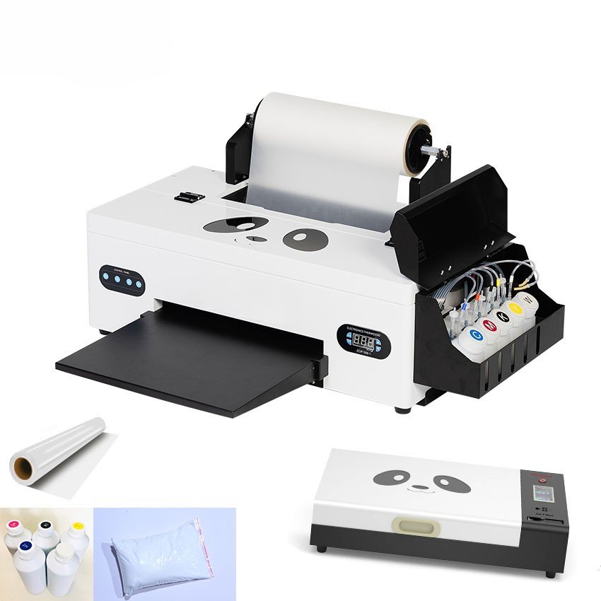 L1800/DX5/R1390 small pet film t shirt textile printing machine a3 DTF flatbed printer and dtf dryer for dtf