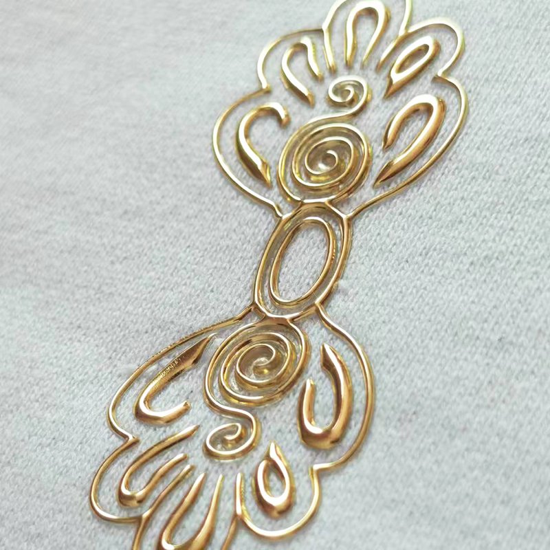 Factory Custom PVC heat transfer printing gold badge 3D logo electroform embossed metallic transfer stickers