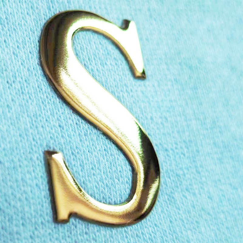 Factory Custom PVC heat transfer printing gold badge 3D logo electroform embossed metallic transfer stickers