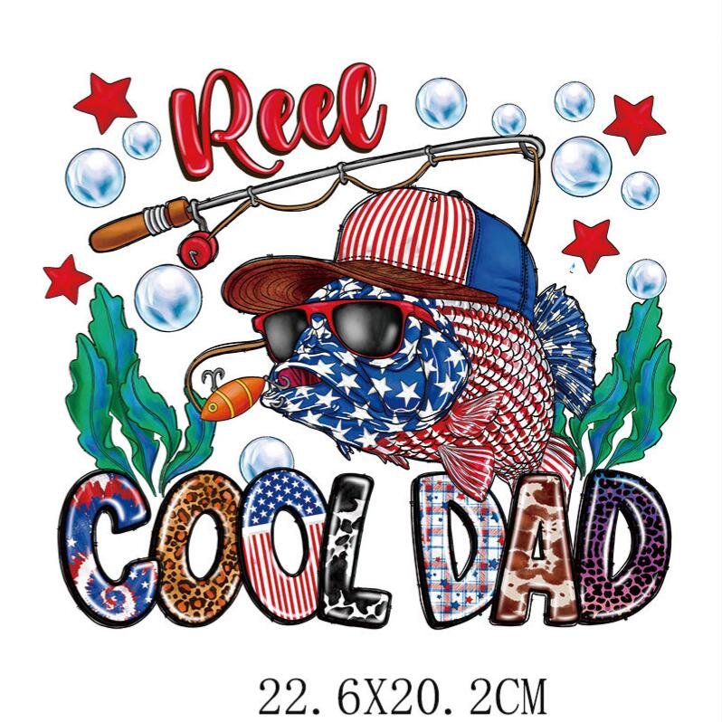 father's Day Best Dad ever Wholesale dtf printed sticker for t-shirts heat transfers DTF heat transfer