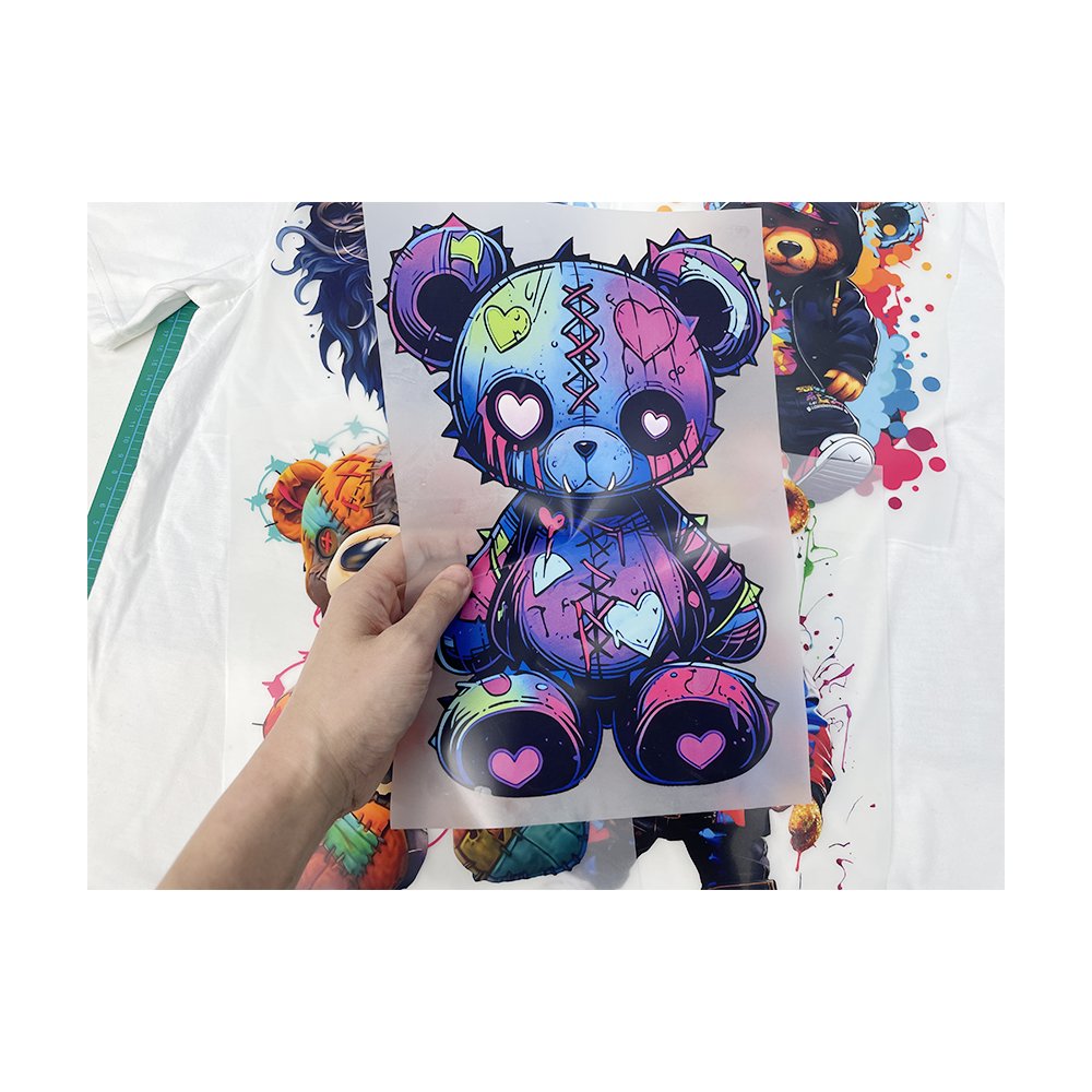 Heat Transfer Sticker Garment Hot Press Custom Clothing Label Plastic Custom DTF Transfer Printing Washable Custom Color 10 Pcs
