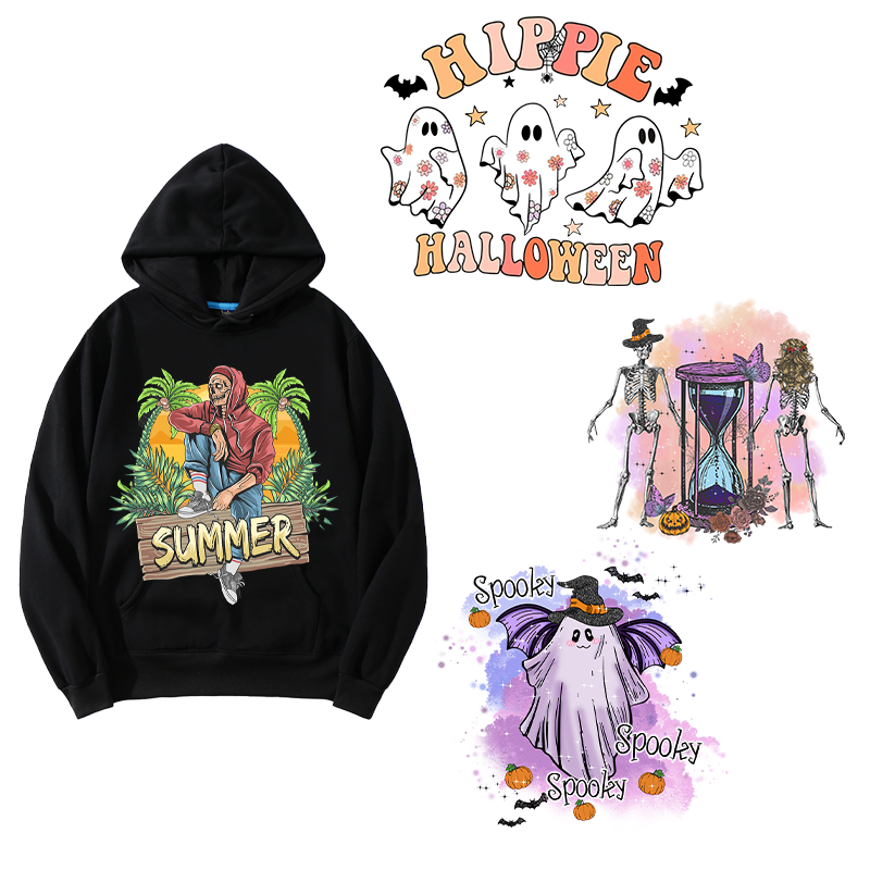 Hallowmas Custom Screen Print Transfers DTF Heat Press Designs for T-Shirts and Clothes Plastisol Material heat transfer sticker