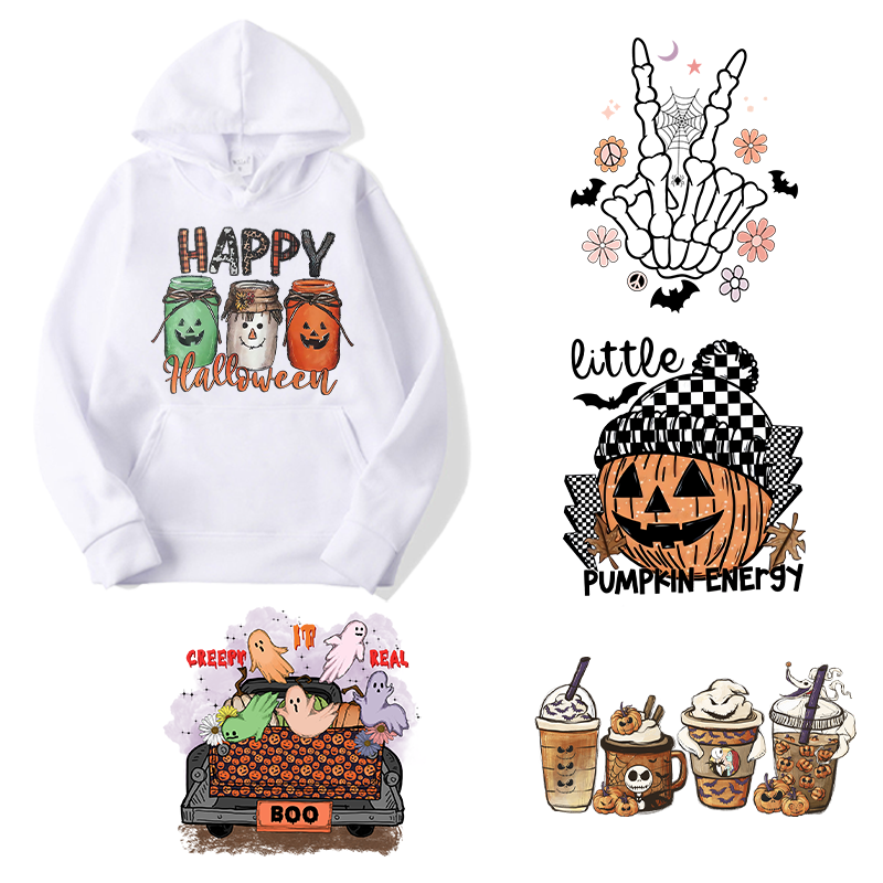 Hallowmas Custom Screen Print Transfers DTF Heat Press Designs for T-Shirts and Clothes Plastisol Material heat transfer sticker