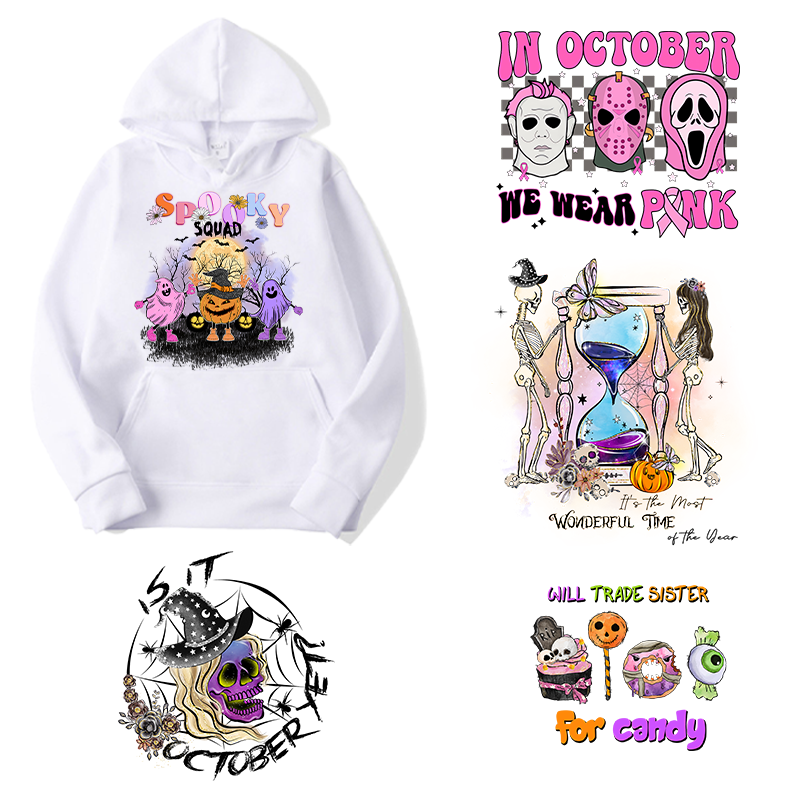 Hallowmas Custom Screen Print Transfers DTF Heat Press Designs for T-Shirts and Clothes Plastisol Material heat transfer sticker