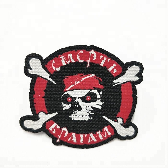 Silk screen print logo woven patch / transfer printing logo patch For garment