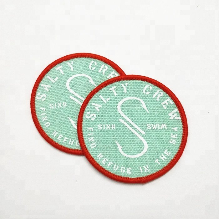 Silk screen print logo woven patch / transfer printing logo patch For garment