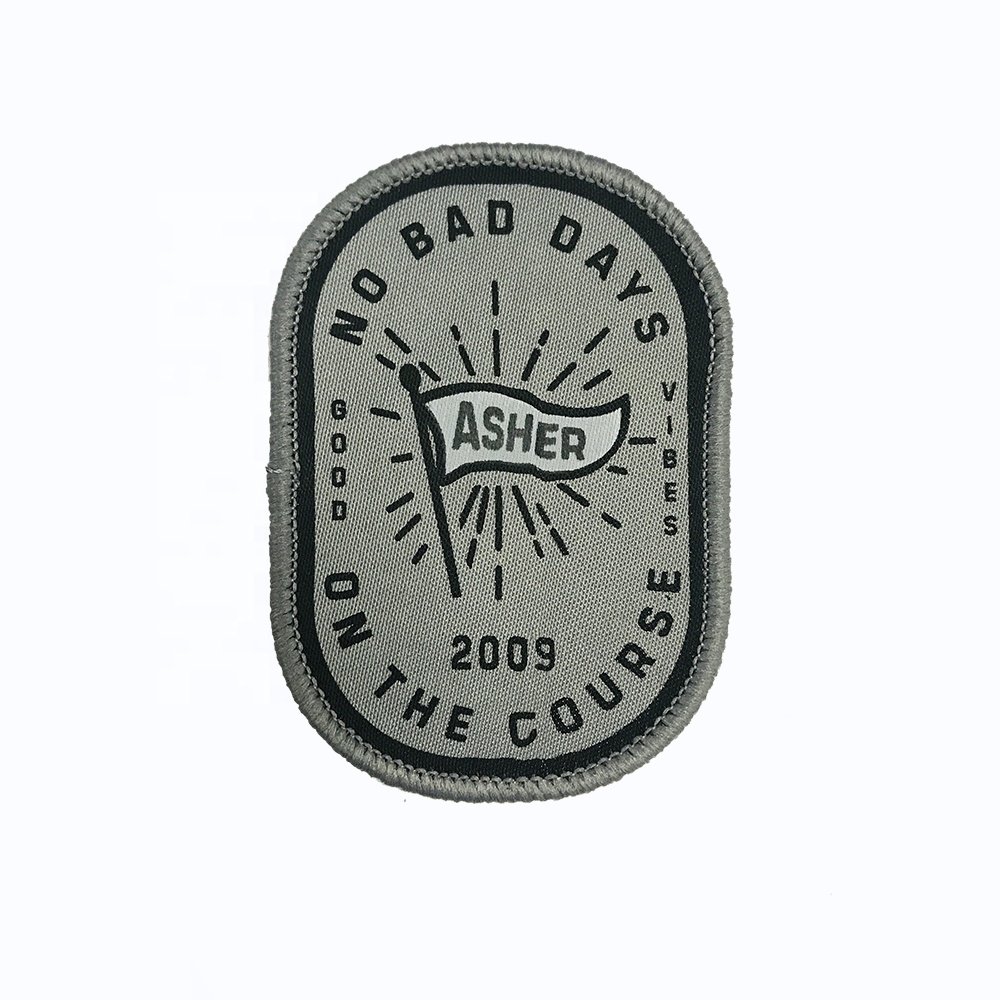 Silk screen print logo woven patch / transfer printing logo patch For garment