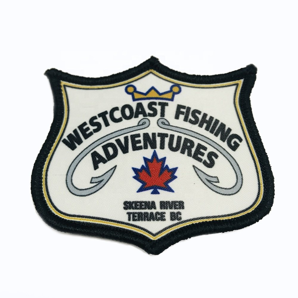 Silk screen print logo woven patch / transfer printing logo patch For garment