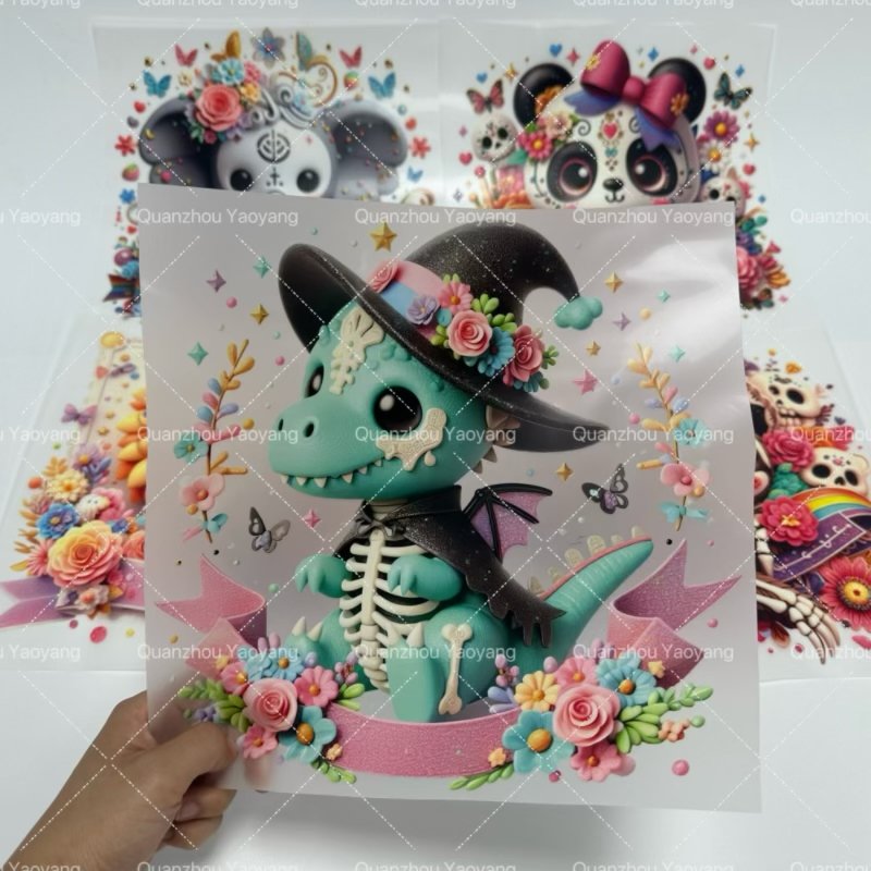 Fun Cartoon Hoodie Aesthetic Classic Sweatwear Horror Movie Pattern Transfer Printing For Decoration