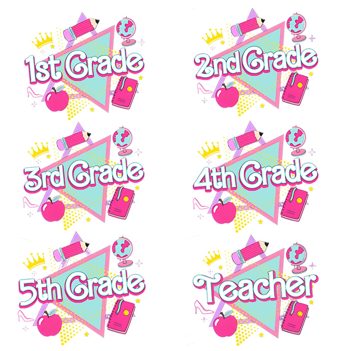DTF heat transfers Stickers school day Wholesale Heating transfer Iron on heating transfers for T-Shirts hoodies school bags