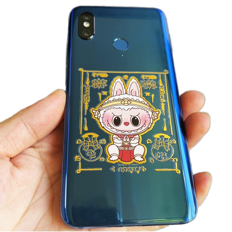 Manufacturer's Wholesale Custom LABUBU Gold Foil Color UV Stickers Cute Thai Amulet Phone Transfer Printing Stickers