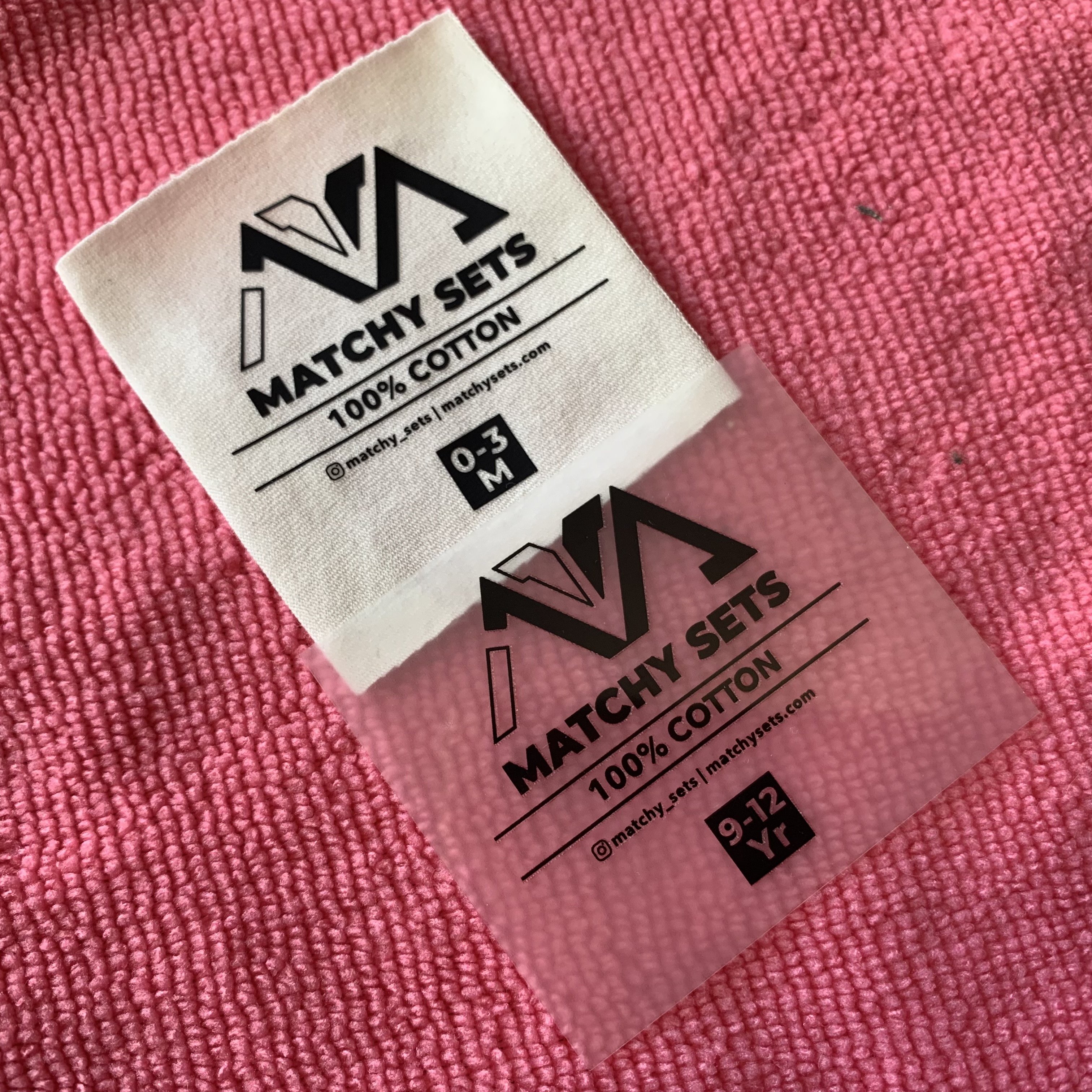 Low quantity tagless neck heat transfer label for shorts,washing vinyl film heat press clothing label for scarf