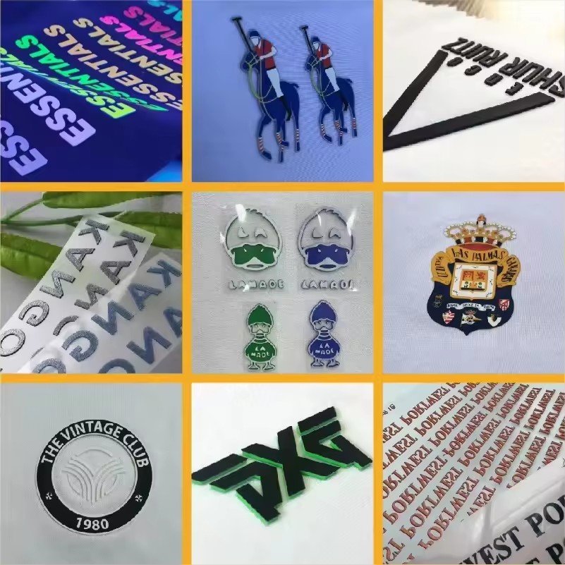 Wholesale Cheap Dtf Printer Manufacturer Custom 3d Silicone Heat Transfer Brand Logo Sticker Iron On Transfer Print On T-Shirt