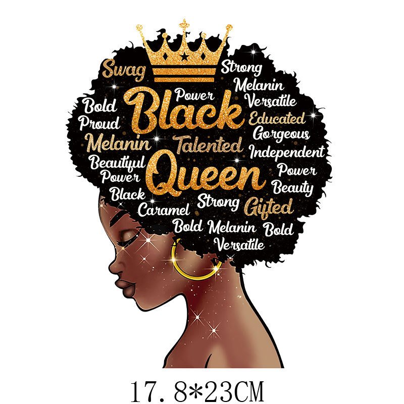 Black Ladies heat transfer printing sticker for hoodie