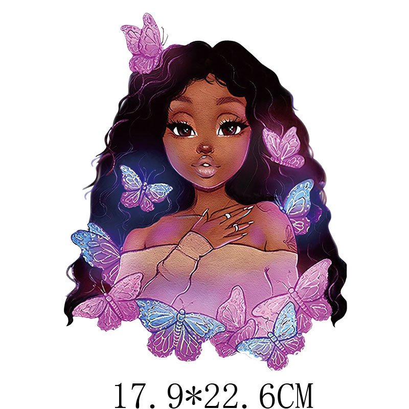 Black Ladies heat transfer printing sticker for hoodie