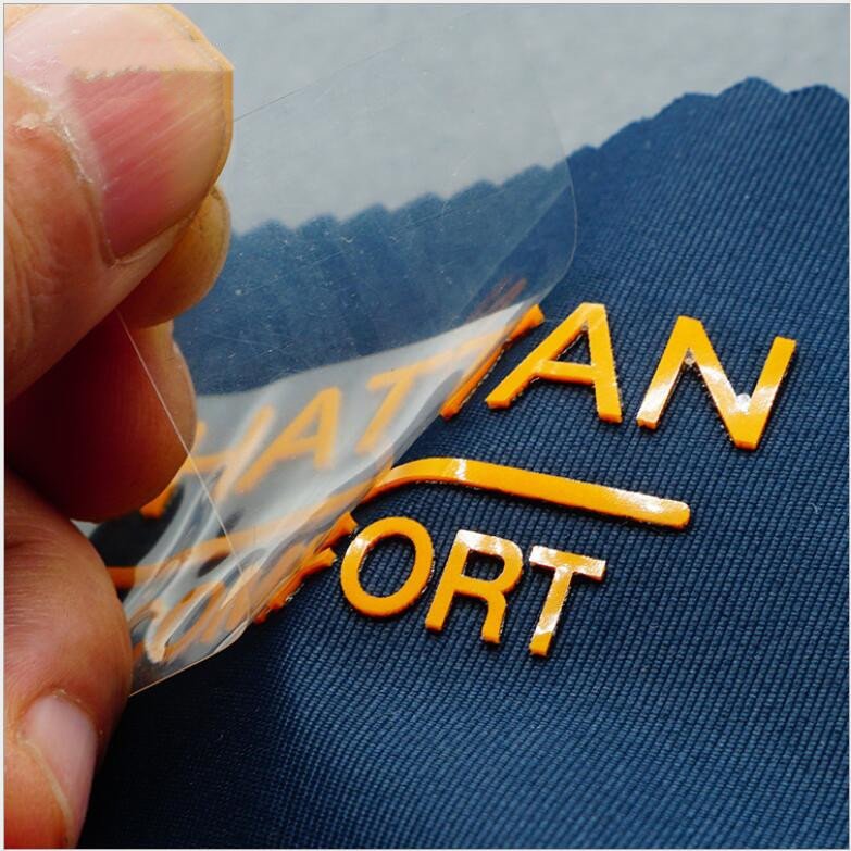 Custom Raised Silicone Press Iron On 3D Silicone Heat Transfer Printing Iron-on Foil Sticker Labels Silicone Logo For Clothing
