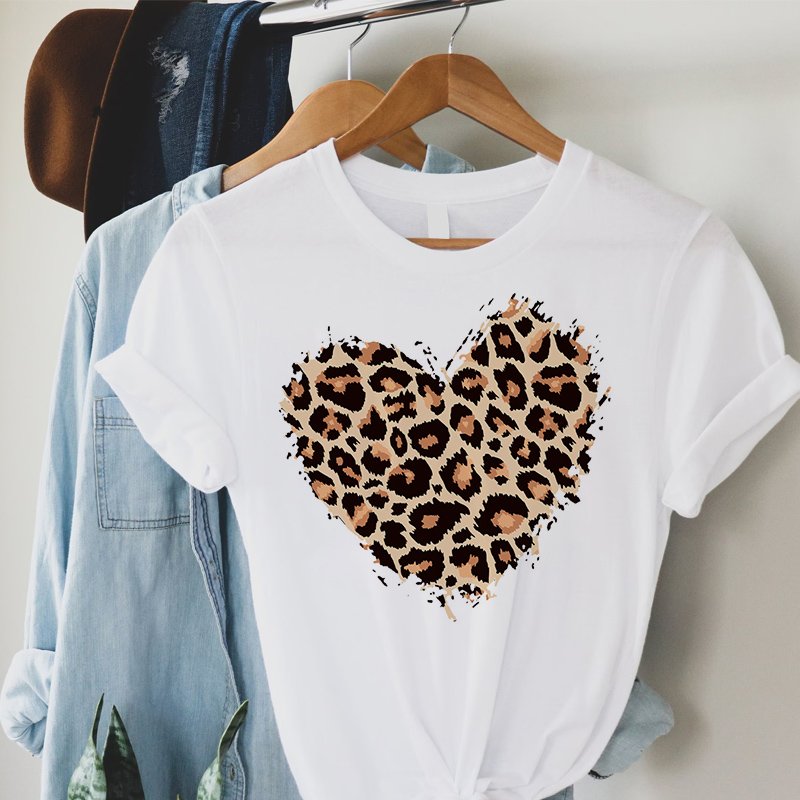 Personality Custom Leopard Heart Pattern Valentines Day Heat Press Stickers Transfer Printing Heat Transfer Vinyl