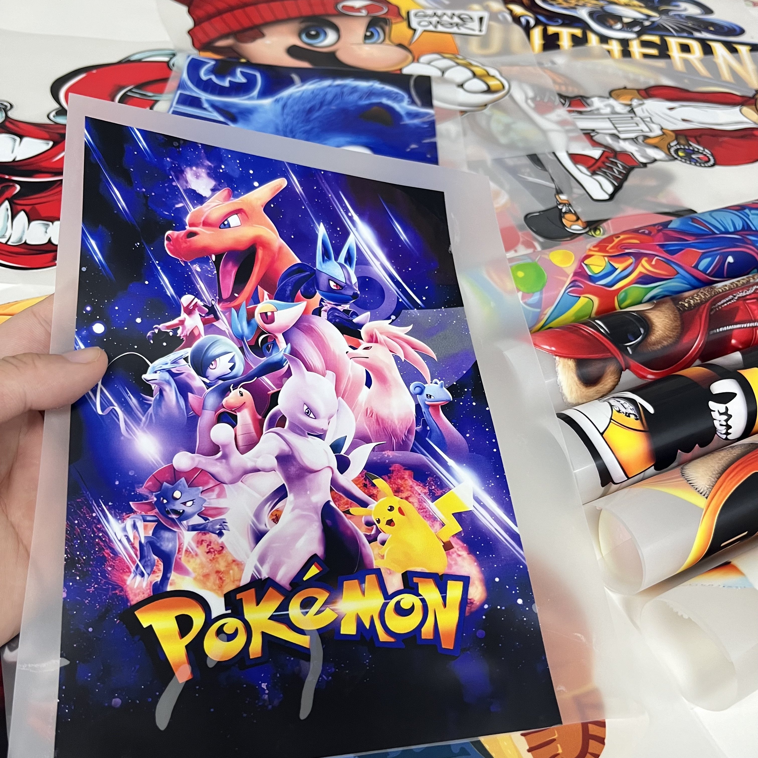 DTF Transfers Plastisol Heat Transfer Stickers Garment Color Screen Heat Transfer Printing for T Shirts Custom Color 10 Pcs
