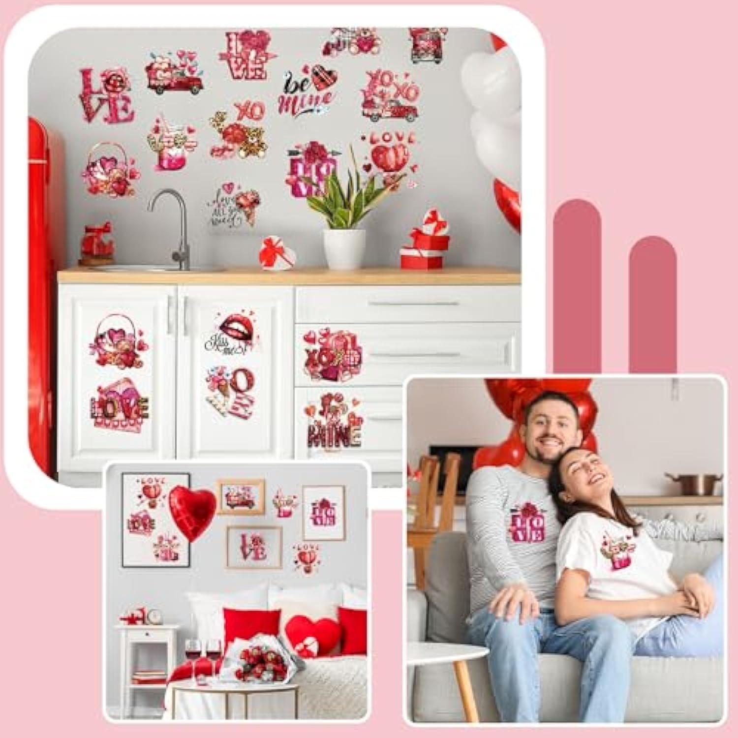 Valentine's Day Iron on Transfers for T Shirts Patches Appliques Heat Transfer Vinyl Stickers Iron on Decals for Clothing