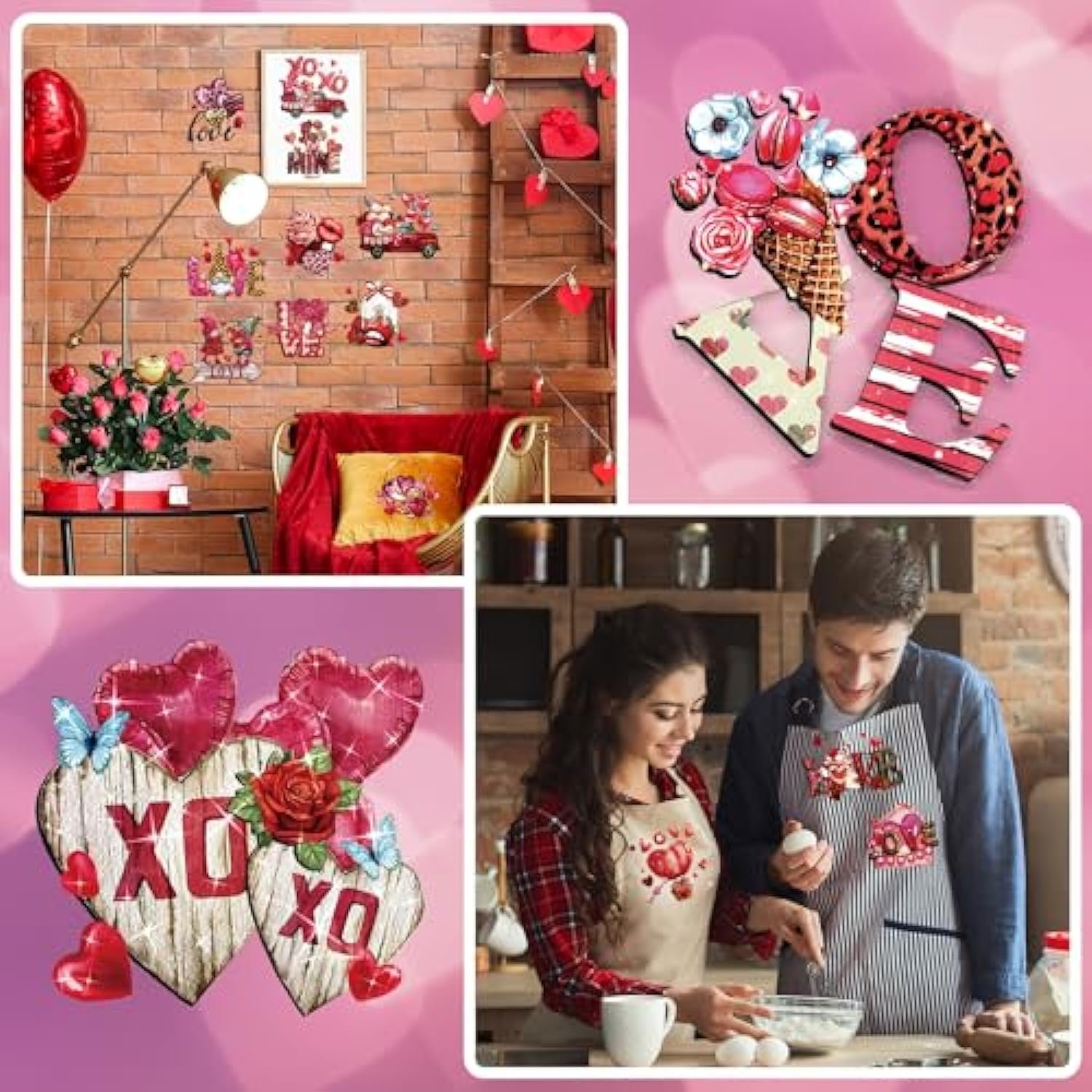 Valentine's Day Iron on Transfers for T Shirts Patches Appliques Heat Transfer Vinyl Stickers Iron on Decals for Clothing