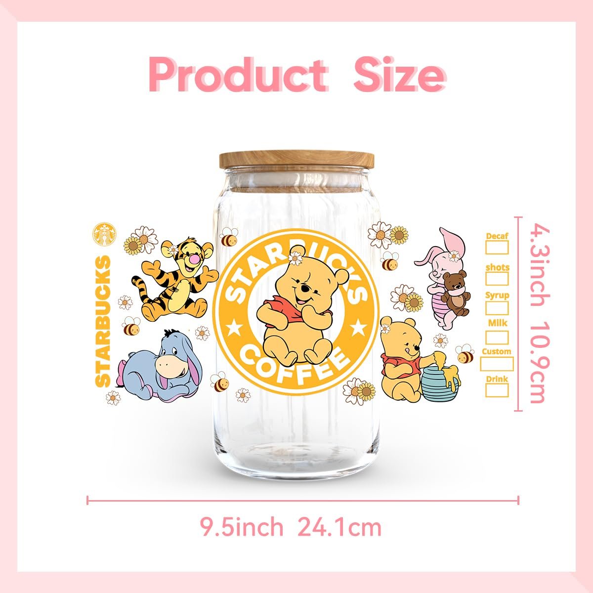 Custom Size UV DTF Transfer Printing Waterproof Cartoon Cup Wraps Decal Stickers for Tumbler Glasses Heat Transfer Technique