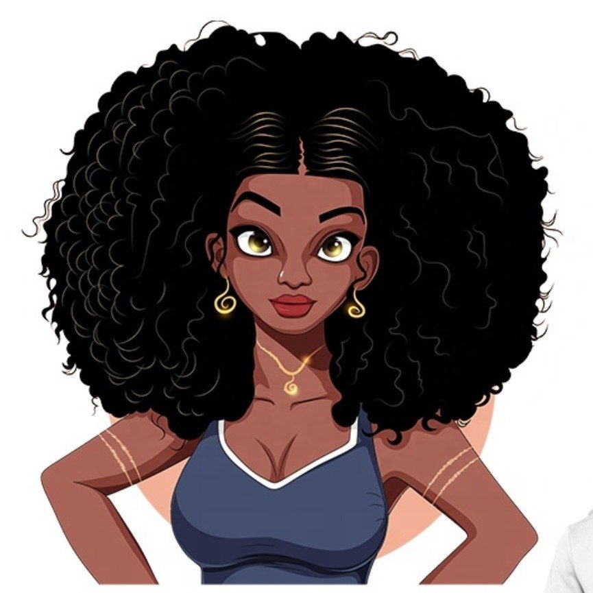 Afro Girl Offset Print Heat Transfer Custom Iron on Sticker for T-shirt
