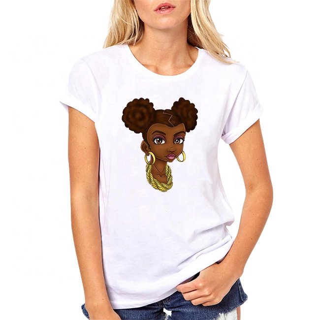 Afro Girl Offset Print Heat Transfer Custom Iron on Sticker for T-shirt