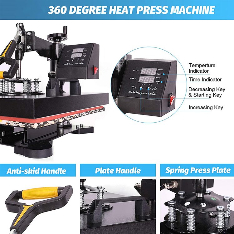 8 in 1 t shirt print designed transfer machines for clothing calandra heat press machine with CE certificate