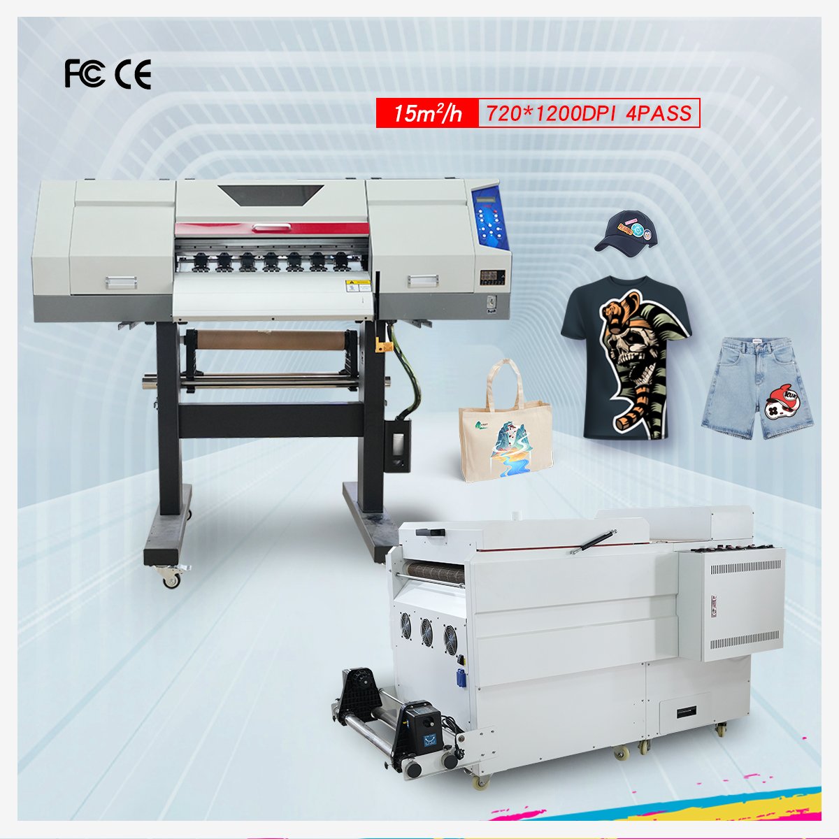 DTF printer 60cm i3200 CMYK White printing pet film sublimation dtf heat transfer T-shirt printing machine
