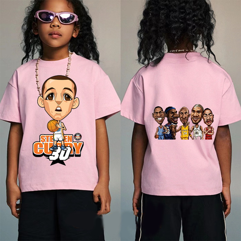 Wholesale High Quality Funny basketball star Vinyl sticker logo t shirts DTF heat transfers printing for fashion t shirts