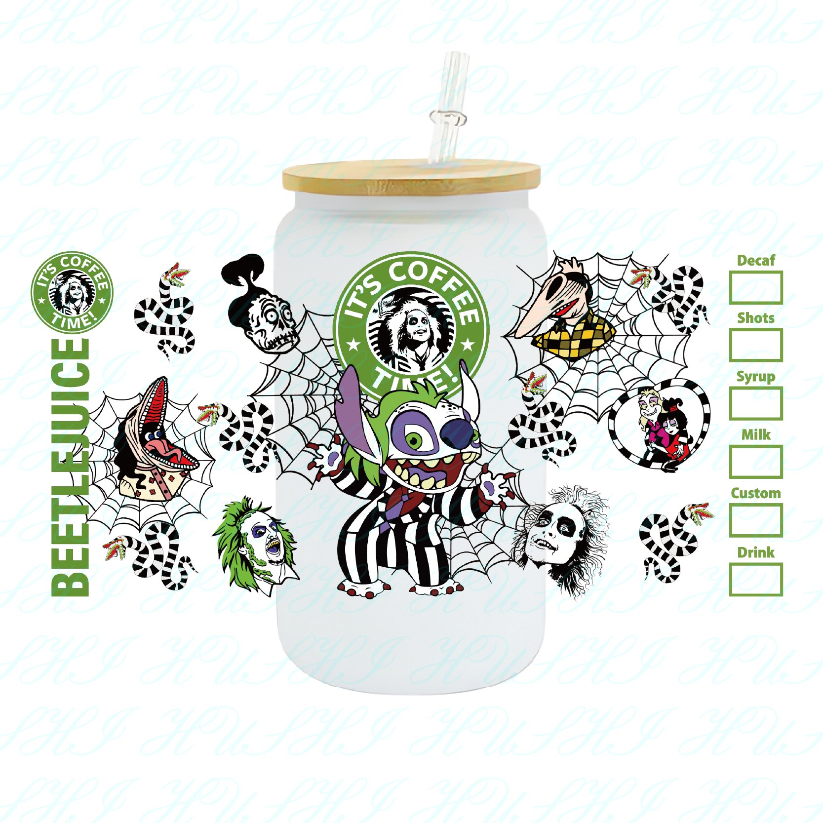 high quality wholesale custom uv dft tumbler Halloween design cup wraps 16oz transfers printing stickers decals for glass cups