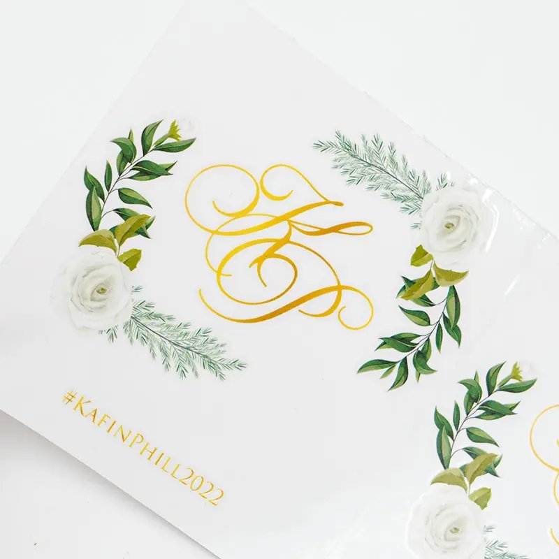 Custom Logo Transparent Waterproof Vinyl Self-adhesive Label Trademark Word Uv Transfer Stickers
