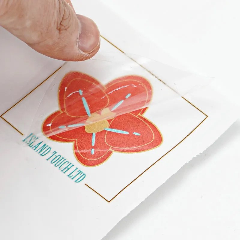 Custom Logo Transparent Waterproof Vinyl Self-adhesive Label Trademark Word Uv Transfer Stickers