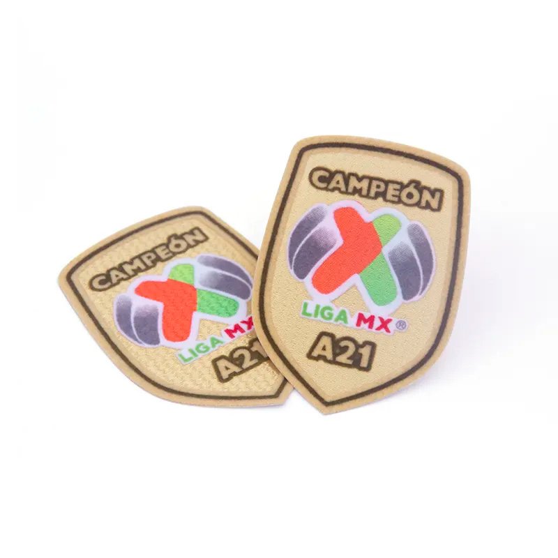 Heat Transfer Printed Tatami Background Iron On Patches Custom Football Soccer Embroidery 3D Flock Patch