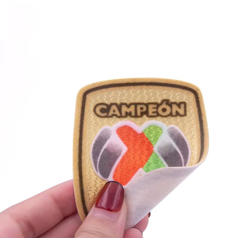 Heat Transfer Printed Tatami Background Iron On Patches Custom Football Soccer Embroidery 3D Flock Patch