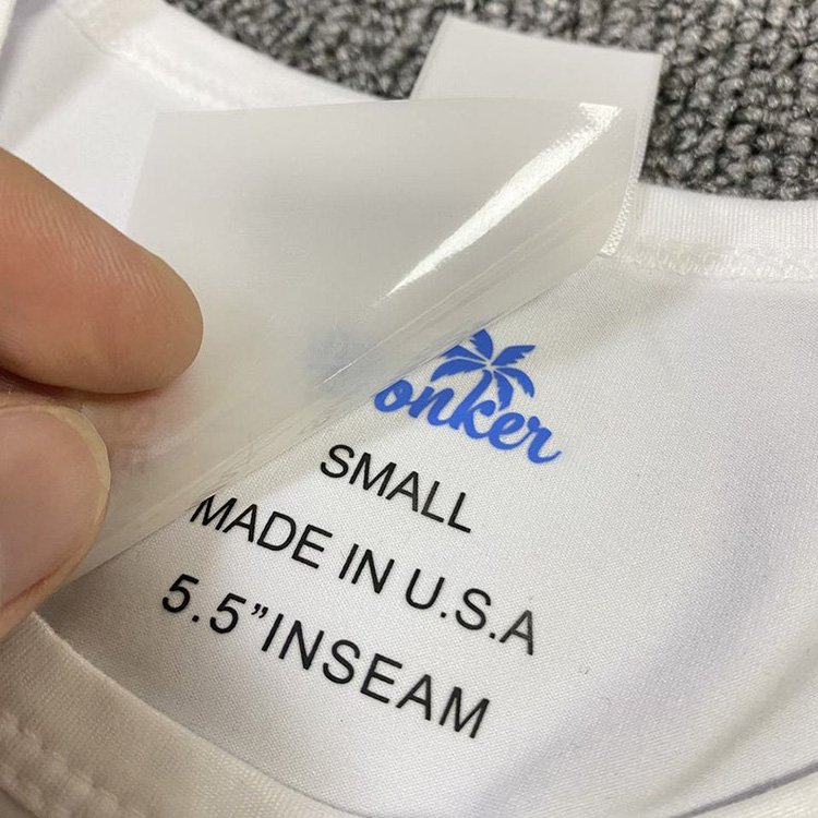 Factory customized label digital transfer printing sticker DTF Iron On heat transfer logo for clothing
