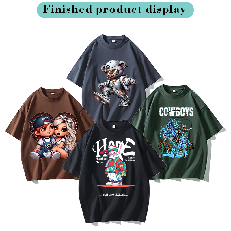 Wholesale Custom DIY Design Plastisol Heat Transfer Printing Ready-to-Press T-Shirts Jeans Canvas Bags DTF Clothes