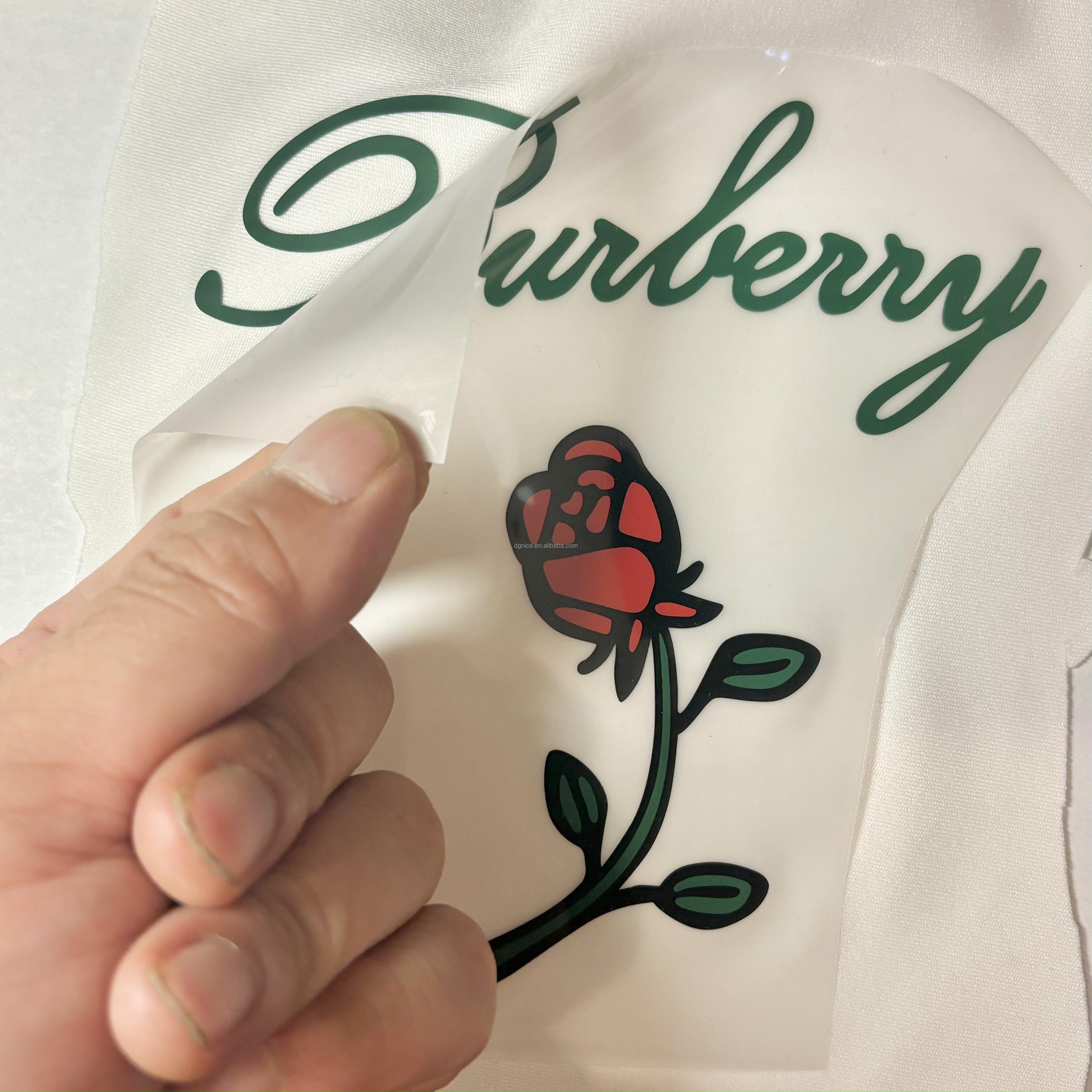 Custom Print 3D Logo Silicone Heat Transfer Printing Label For Garment Clothes Rubber Thermal Transfer Hot Iron On Sticker