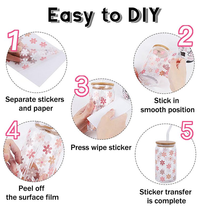 High quality wholesale customized UV DTF DFT DTV tumbler UC UV DTF cup bag 16 ounce transfer printing glass cup sticker