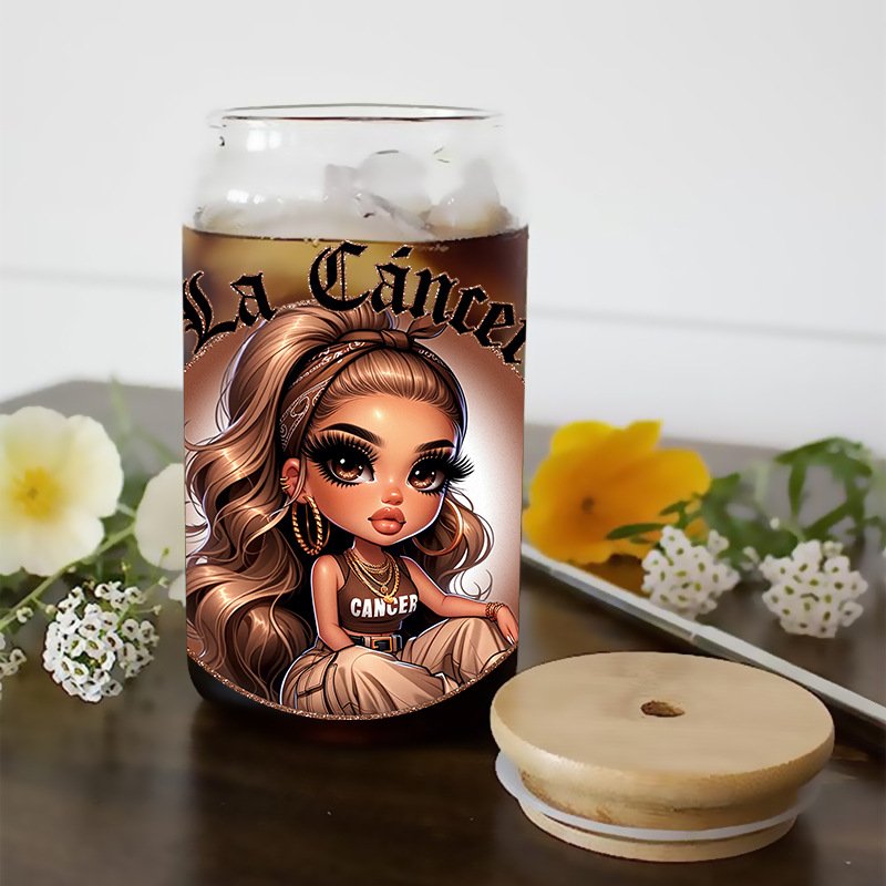 Ready To Ship wholesale Custom chicana Design 16oz UV DTF Wrap Cup Glasses Transfer
