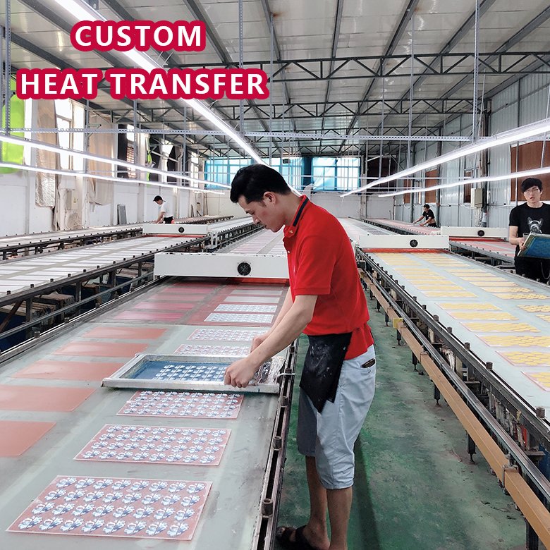 Custom wholesale screen print ready to press tshirt logo iron on clothing 3d heat transfer printing decals sticker designs