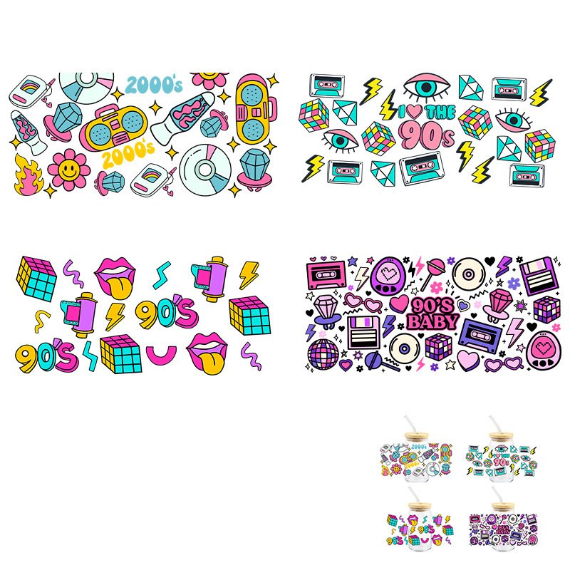 Custom Transfer Printing Sticker Label UV DTF Cup Wrap Transfers 3D UV Dtf Cup Wraps for Tumblers