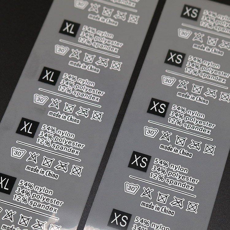 Wholesale Custom Brand Name Logo Neck Heat Transfer Care Main T-shirt Size Labels
