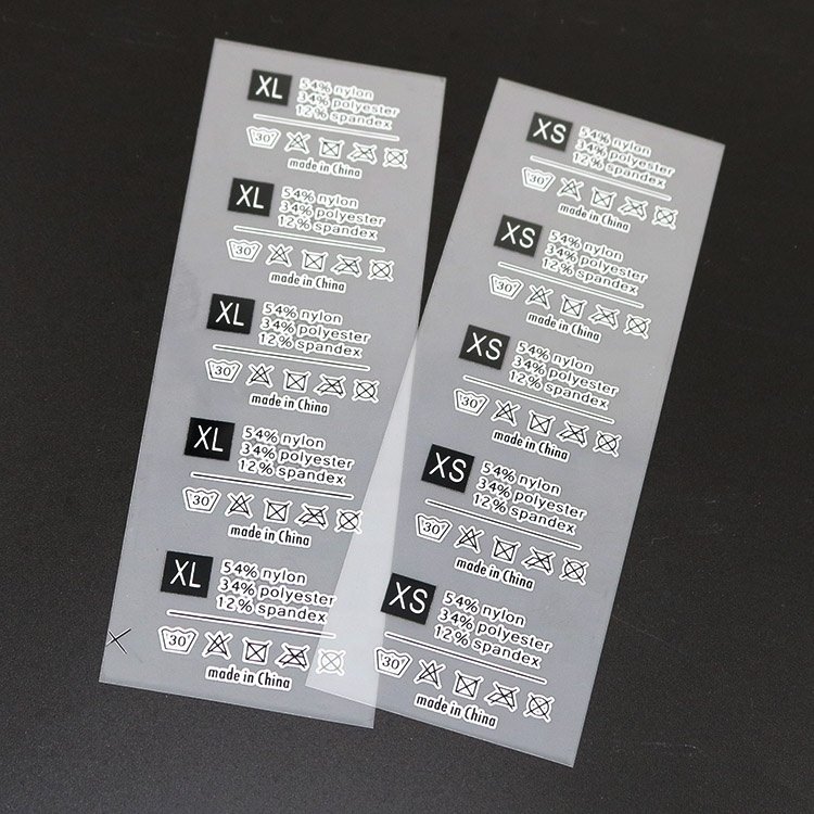 Wholesale Custom Brand Name Logo Neck Heat Transfer Care Main T-shirt Size Labels