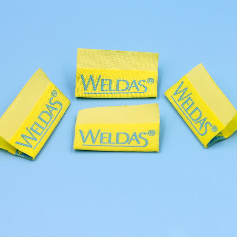 Factory Price Private Woven Damask Satin Brand Tags Custom Logo Tag etiquette Personalise Vetement Woven Label For Clothes Print
